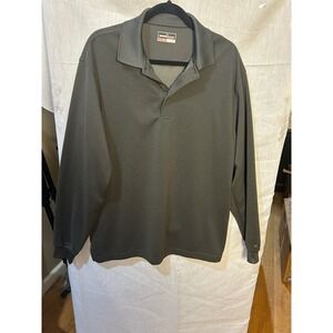 Grant Hill Performance Long Sleeve Striped Polo Shirt Men's L/G Gray